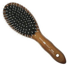 Szczotka do rozczesywania drewniana owalna z włosia dzika/ nylon 11-rzędów 9045 - HERCULES 3