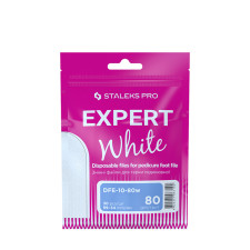 Zestaw wymiennych białych nakładek do tarki do pedicure EXPERT 10 - gradacja 80 (30 szt) - STALEKS PRO