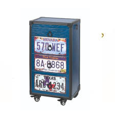 Wózek fryzjerski ( kufer ) z 4 szufladami na narzędzia i akcesoria RETRO 40x28x75 - BARBURYS