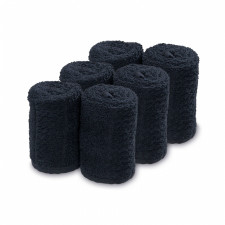 Ręczniki do twarzy 100% bawełna 20x70cm - 6szt - czarne - BARBURYS