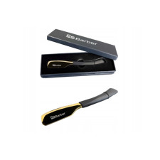 Brzytwa krótka, nie składana z gumowym uchwytem + etui - ZŁOTA - BeBarber