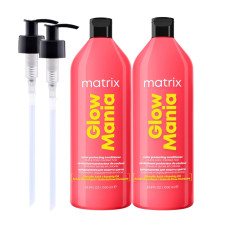 MATRIX GLOW MANIA Szampon Odżywka wygładzająca do włosów farbowanych 2 x 1000ml, pompki