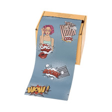 Folia ryflowana w rolce - gruba 15μ, 12,7cm x 97m - motyw WOW - SIBEL 3