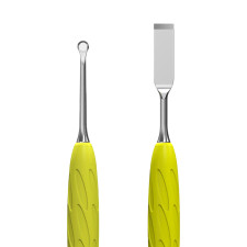 Kopytko do manicure GUMMY z żółtą silikonową rączką UNIQ 11 TYPE 1 - STALEKS PRO