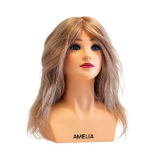 Główka damska z popiersiem jasny blond 35-45cm - 100% naturalne włosy - AMELIA