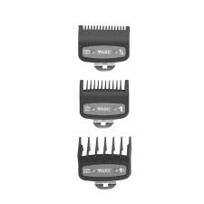 Komplet 3 nasadek PREMIUM z metalowym zaczepem 1.5mm,  3mm, 4.5mm (Super Taper, Legend, Magic Clip, Senior, Balding) - WAHL